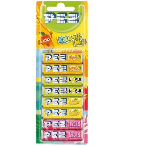 PEZ конфеты с тропическим вкусом, набор, 8 шт